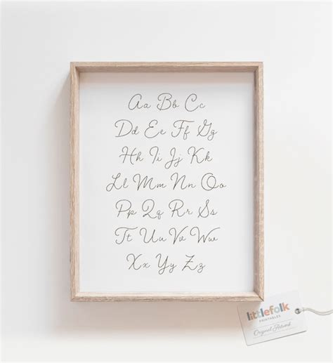 Cursive Alphabet Poster ABC Handwriting Print Printable - Etsy