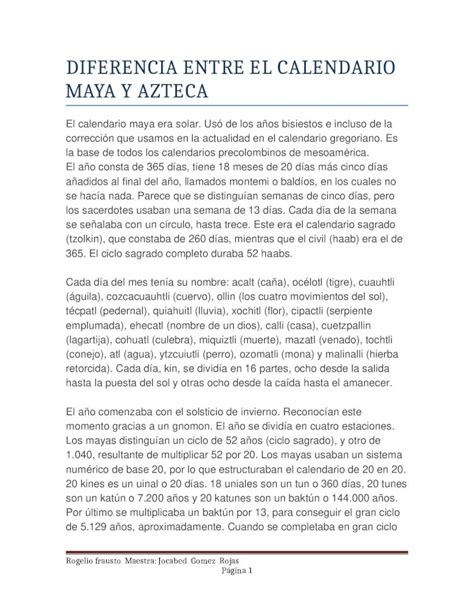 Docx Diferencia Entre El Calendario Maya Y Azteca Dokumen Tips Hot