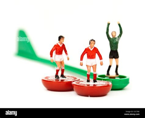 Vintage Subbuteo football players and goal keeper Stock Photo - Alamy