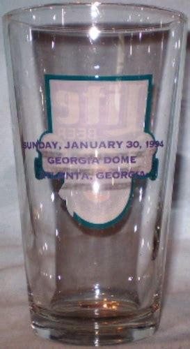 Miller Lite Pint Glass Super Bowl Xxviii Promo Glasses