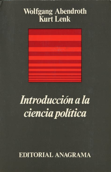 Introducción A La Ciencia Política Abendroth Wolfganglenk Kurt 978 84 339 0016 6