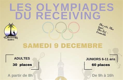 Inscriptions ouvertes pour la journée des Olympiades du Receiving NC