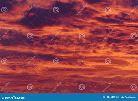 Cloudy Red Sky In The Evening Stock Image Image Of Sunset Texture