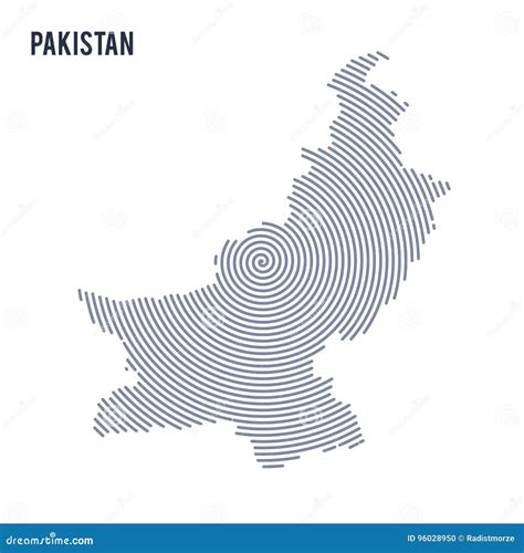 Vector O Mapa Chocado Sumário De Paquistão As Linhas Espirais