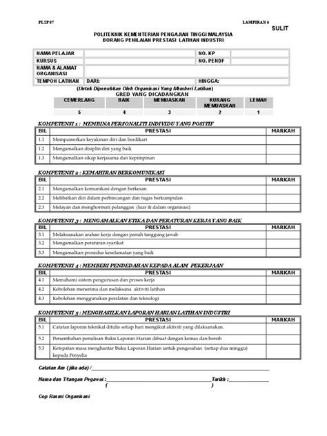 Borang Penilaian Prestasi Pdf Calvintaropowers