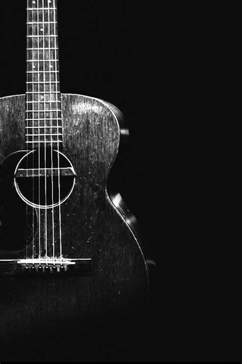 Acoustic Guitar Photography Black And White