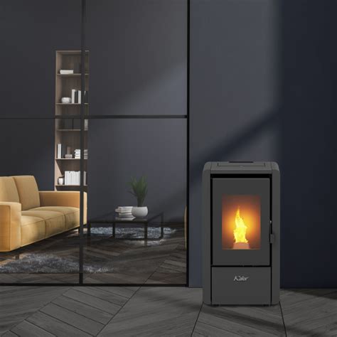 Salamandra A Pellet Kw Ar Ventilado Kalor Petit Branco Maisclima