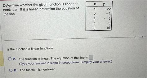 Solved Determine Whether The Given Function Is Linear Or Chegg