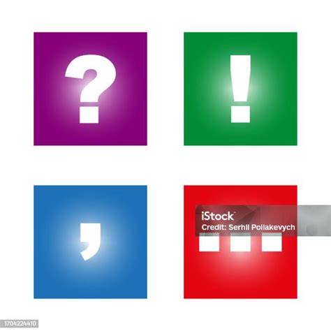 Colorful Punctuation Mark Backgrounds Question Exclamation Mark Ellipses Comma Sign Vector