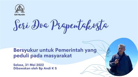 Doa Pra Pentakosta Selasa 31 Mei 2022 Pk 19 00 Voice Recording