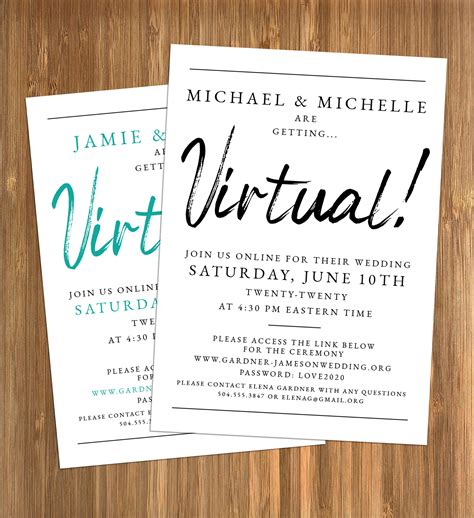 Virtual Wedding Invitation / Online Wedding Invitation | Etsy