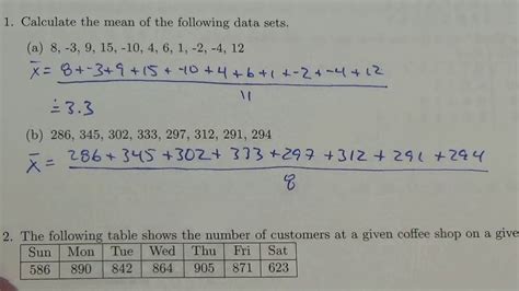 Math 30 3 The Mean Lesson Youtube