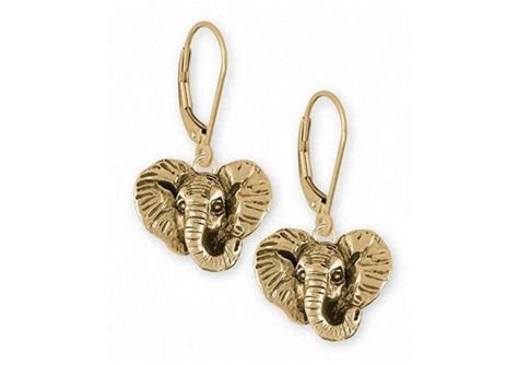 Elephant Jewelry 14k Gold Elephant Earrings Handmade Wildlife Jewelry El7h Eg Ebay