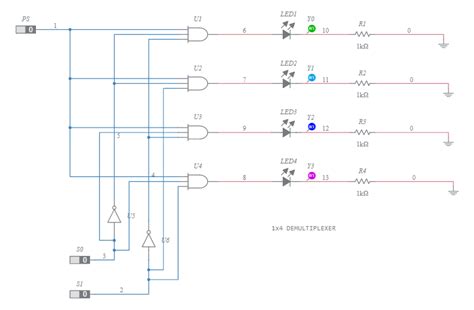 1x4 Demultiplexer Multisim Live