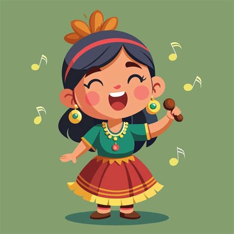 Premium Vector | A cartoon girl singing with a microphone and the words ...