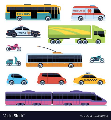 Car collection vehicles city transportation cars Vector Image