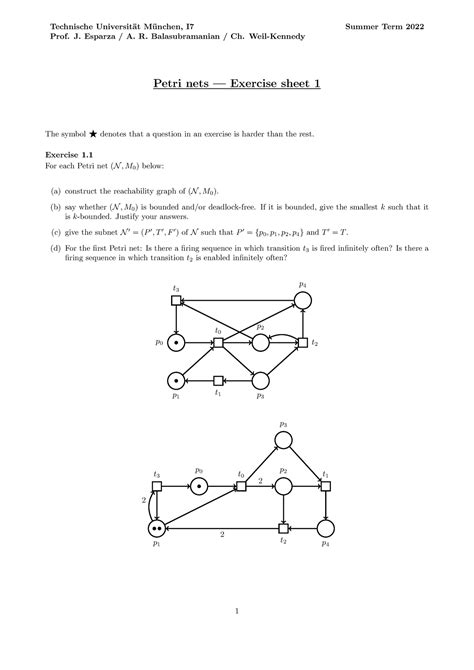 Exercise Sheet 1 With Solutions Technische Universit At M Unchen