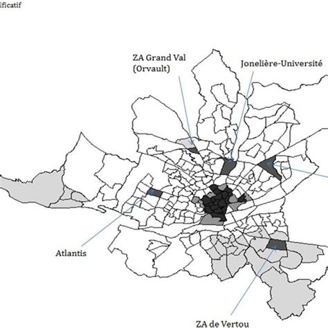 Identification Des Centres D Emplois Secondaires De Nantes M Tropole