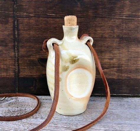 Pottery Flask Wood Fired Pottery Handmade Flask Porcelain Etsy