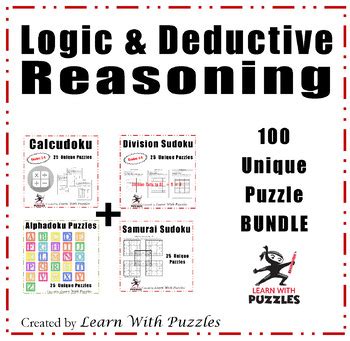 Logic Deductive Reasoning Puzzles Unique Puzzles Bundle Tpt