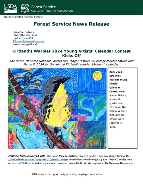 The US Forest Service's 2024... - Kirtland's Warbler Festival