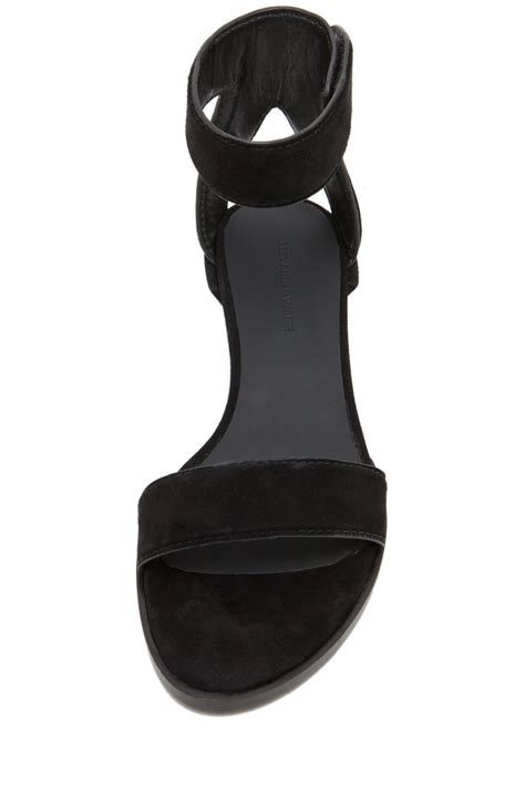 Alexander Wang Vika Wedge Sandal In Black Suede Fwrd