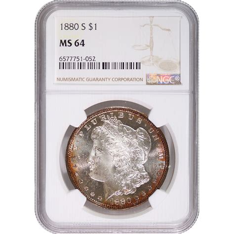 Certified Morgan Silver Dollar S Ms Ngc Toning A Golden