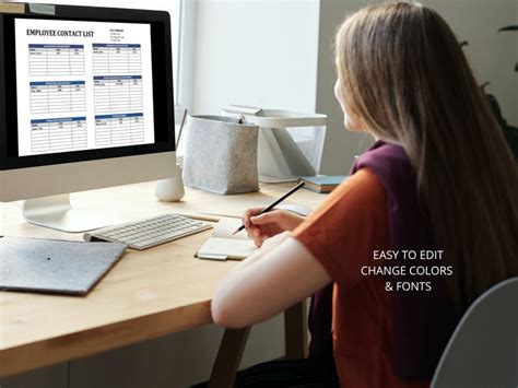 Employee Contact List Template Editable Word Form Company Phone ...