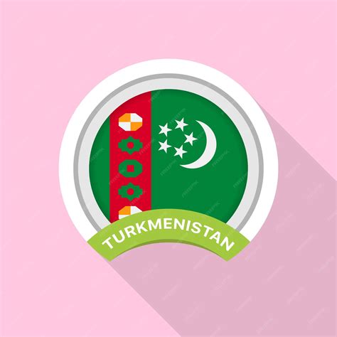 Premium Vector | Turkmenistan flag official colors and proportion correctly