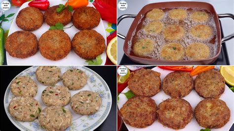 4 Different Potato Chicken Cheese Cutlets Kabab Crispy Aloo Chicken