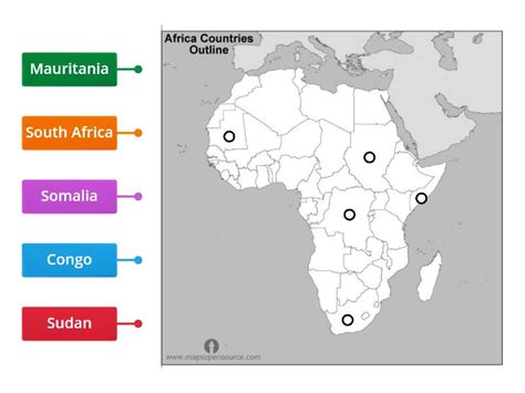 Africa Political Map Quiz Diagrama Con Etiquetas