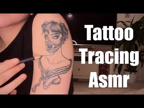 ASMR BODY TRIGGERS Tattoo Tracing With Mouth Sounds TINGLY