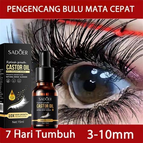 Jual 15ml Natural Castor Oil Hair Eyebrow Lashes Growth Serum 7 Day