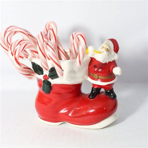 Inarco 1961 Ceramic Santas Boot Christmas Decor Planter Etsy Santa Boots Christmas