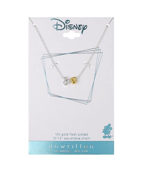 Disney Unwritten Cubic Zirconia Mickey Mouse Initial Pendant Necklace