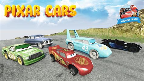 Lightning Mcqueen Chick Hicks Jackson Doc Hudson And Dinoco Race Down Of Death In Beamng