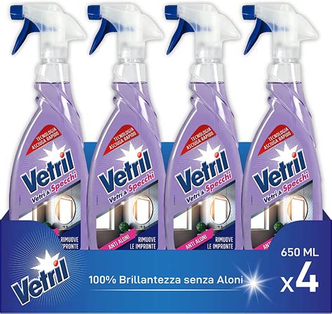 Vetril Detergente Spray Vetri E Superfici Con Antipolvere Azione