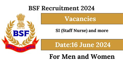 Bsf Recruitment 2024 For 141 Group A B And C Vacancies Check