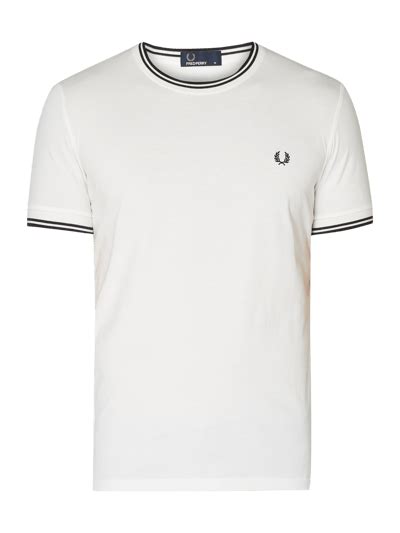 Fred Perry T Shirt Mit Logo Stickerei Offwhite Online Kaufen