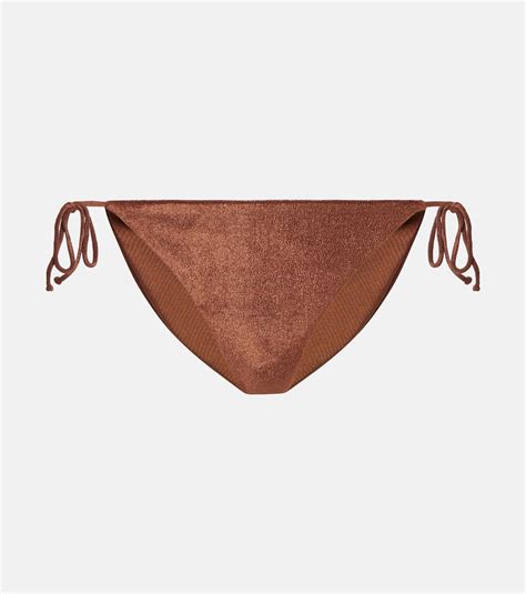 Ties Terry Bikini Bottoms In Brown Jade Swim Mytheresa