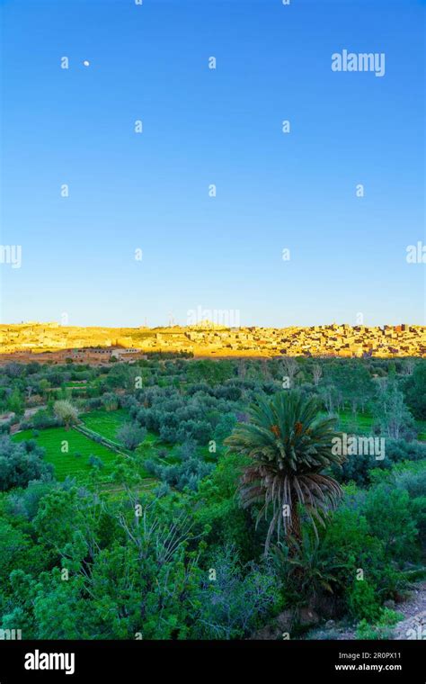 View Of The Dades River Valley And Of The City Boumalne Dades In