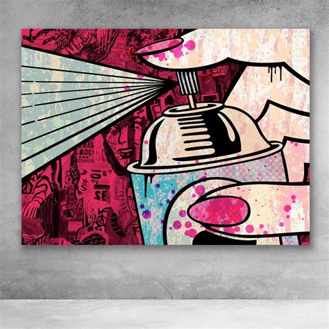 Spray Can Graffiti Pop Art Lichtenstein Wall Art Pop Art Canvas Pop