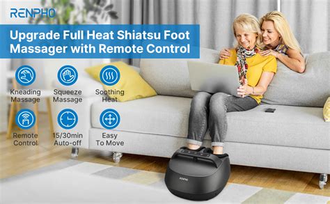 Renpho Foot Massager With Heat And Remote Shiatsu Deep Kneading Foot