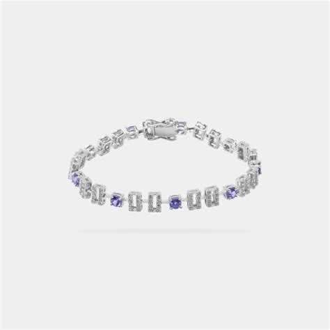 Carats Intense Vb Blue Round Shaped Tanzanite Bracelet The