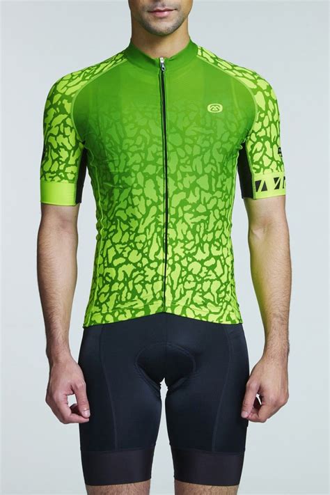 2016 Mens Fluorescent Cycling Jersey Cheetah Yellow Cycling Jersey