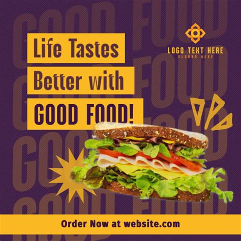 Contemporary Food Quote Instagram Post Brandcrowd Instagram Post Maker
