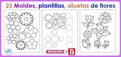 Moldes Plantillas Siluetas De Flores Materiales Educativos