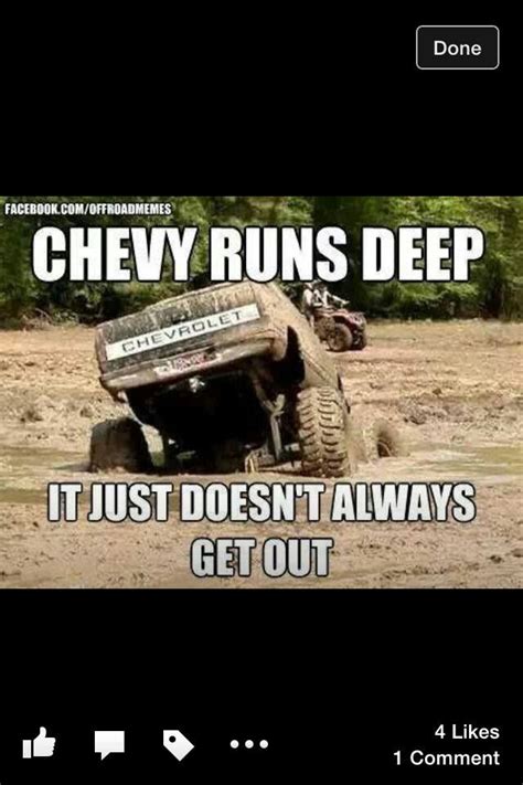 Chevy Runs Deep Just Doesnt Always Get Out Ford Jokes Ford Humor Chevy Jokes