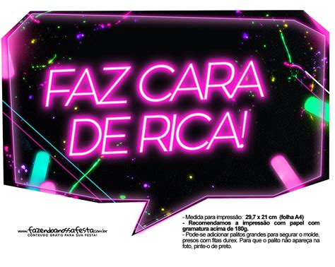 Plaquinhas Neon Para Meninas Fazendo A Nossa Festa Plaquinhas