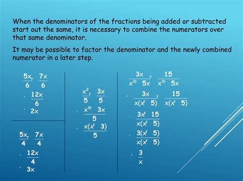 Ppt Adding And Subtracting Algebraic Fractions Powerpoint